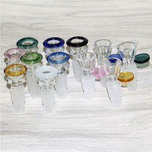 Smoking Thick Bowl Piece for Glass Bong Slides Funnel Bowls Pipes oil rigs pieces 14mm &18mm 2 in 1