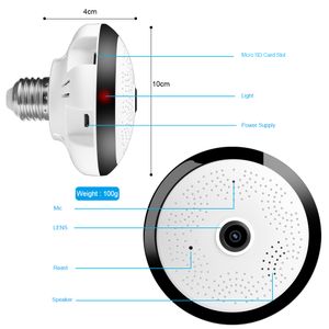 2MP Fisheye 360 ​​Derece Panoramik Kamera HD 1080 P Kablosuz Wifi Kamera Ev Güvenlik Gözetleme Sistemi IP Kamera P2P ICSEE