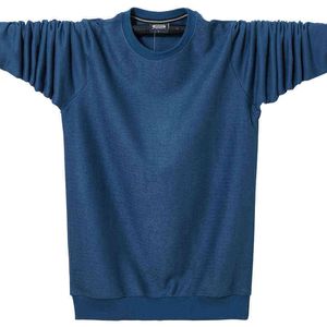 Spring Autumn T-Shirt Men Cotton T Shirt Full Sleeve Tshirt Men Solid Color T-shirts Tops Tees O-neck Long Shirt 6XL Big Size G1229