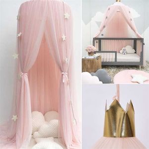 Summer Children Kid Bedding Mosquito Net Romantic Baby Girl Round Cover Canopy For Nursery CA 211106