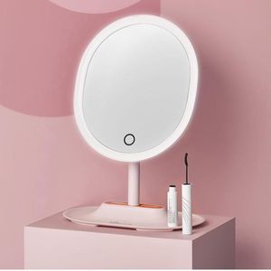 Wholesale small vanity mirror with lights resale online - Mirrors Cute Led Makeup Mirror Bathroom Vanity Desktop With Light Small Student Dormitory Espejo Maquillaje Accessories