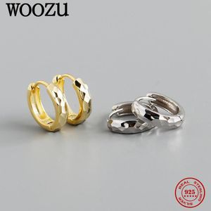 Hoop Huggie Woozu 925 стерлингового серебра геометрия автомобиля цветочные серьги для женщин французский стиль рок-вечеринка хип-хоп унисекс ушная пряжка ювелирные изделия