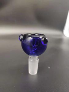 Supporto per ciotola per testata per bong ad acqua larga in vetro blu spesso di qualità da 14 mm