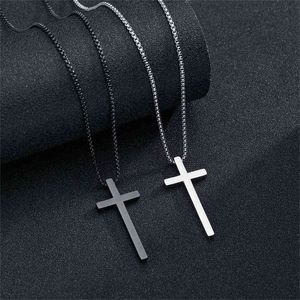 Titanium Tealeel Steel Simple Classic Fashion Cross Ожерелье Модный кулон Иисус Девушка Короткие Длинные Цепочки Ювелирные Изделия для Женщин G1206