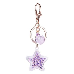 Hooks Rails Design Soft Cute Acrylic Pearl Star Sequin Keychain Handbag Key Ring Chain Valentine's Day Gift for Lover