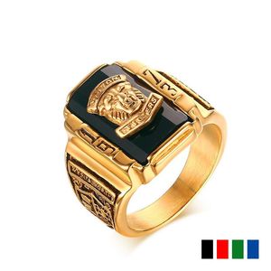 Wholesale tigers rings resale online - Cluster Rings Liste Luke Size Gold Tone Stainless Steel Colorful Rhinestone Walton Tigers Signet For Men Male