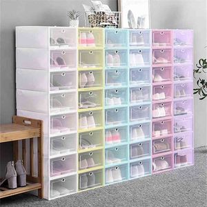 Shoe Organizer Plastic Storage Box Rectangle Thickened s Drawer s Boxes Transparent 210423