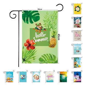 Summer Garden Flag frog vacation beach polyester Outdoor Decorative Hanging Welcome Summer Season Banner Flags 30*45CM T2I51867