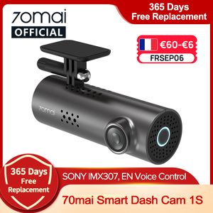 Carro DVR App English Control Voz 1080P HD Night Vision 1S Recorder Camera Wifi 70mai Dash Cam