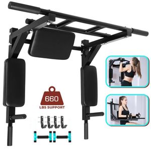 Wall Mounted Pull Up Bar Power Tower Multi-Grip Dip Stand Chin Exercise Gyms Horizontal BarsHorizontal Bars