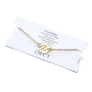 Link, Chain LUFANG Simple Initial Letter Round Lovers Link Bracelet 2021 Summer Alloy Charm Fashion Jewelry Accessories
