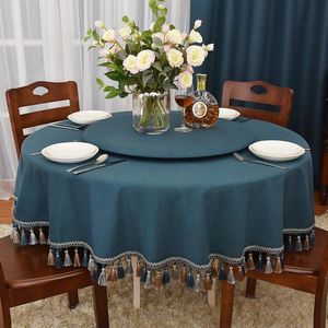 Wholesale round garden tables resale online - Table Cloth European Style Garden Tablecloth Fabric Round Tassels Solid Color Modern Simple Turntable Household
