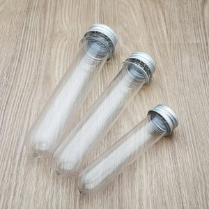 Lab Supplies 10pcs/lot 30/40/70/100ml PET Transparent Cylindrical Refillable Bottle Plastic Test Tube Sample Vials For Mask Candy Data Line