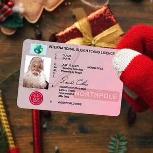 Christmas Gift Santa Greeting Cards 86*54mm Santa Claus Funny Driver's License Card FY2959