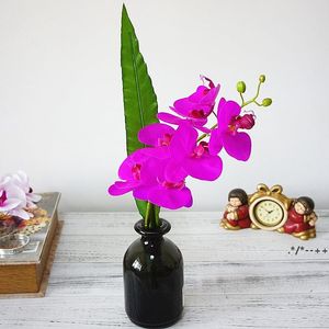 Latex riktig touch artificiell orkidé blomma vit fjäril orkidéer falsk blomma för hem parti diy bröllop dekoration flores rrb14063