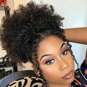 Afro Kinky Curly Human Hair Ponytail For Black Women Brazilian Virgin Remy Drawstring Ponytails Hairpieces Extensions 120g