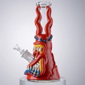 Halloween Style Glass Bongs Hookahs Beaker Bong Unique Water Pipes Straight Tube Oil Dab Rigs 18mm Joint With Diffused Downstem Wholesale