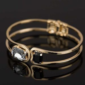 Złote Koraliki Rhinestone Bransoletka Łańcuchy Podwójne Warstwa Bransoletka Dla Dziewcząt Punk Jewelry Trend Wristband Q0719