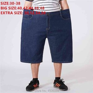 Män Shorts Denim High Waist Sommar Korta Jeans Lösa Masculino Mens Homme Oversized Big Plus Storlek 48 50 52 54 56 Bermuda 210806