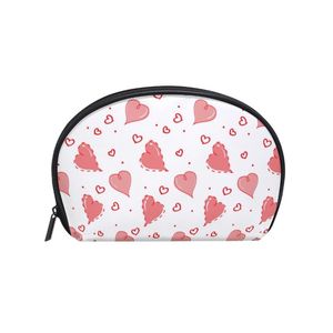 Fengju Multifuncition Shell Cosméticos Saco Bolsa Meia Moon Suspensão Travel Bolsa de Hospedagem Para Meninas Mulher Corações Lover Sacos