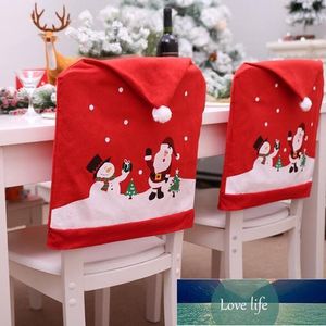 Fodere per sedie natalizie Red Xmas Hat Merry Christmas Chair Back Cover Xmas Party Decoration 60 x 49 cm Prezzo di fabbrica design esperto Qualità Ultimo stile Stato originale