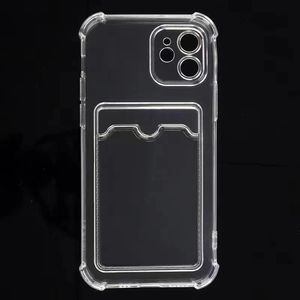 Moda Temizle Darbeye TPU Kart Tutucu Cep Cep Telefonu Kılıfları Kapak iphone X / XR XS / 11 Pro 12 Max 13 Mini Serisi