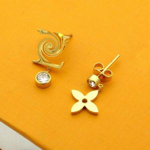 S925 Designer Jewelry Letter Earrings for Lady 18K gold silver Diamond Ear Studs Fashion women Jewelry accessories with gift box