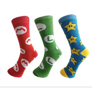 Donna Uomo Anime Cartoon Calze al ginocchio Fungo Lettera Fantasia Harajuku Calcetines Unisex Casual Happy Socks X0710