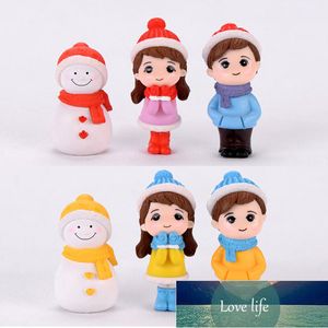 Mini-Pärchen-Schneemann-Statue, Kunstharz, Kunsthandwerk, Garten-Miniatur-Mikrolandschaftsdekoration, Maison-Weihnachtspaar-Schneemann-Statue, Fabrikpreis, Expertendesign