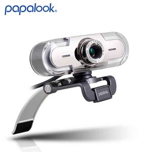 Webcam 1080P Full HD Videocamera per PC, Web Cam PAPALOOK PA452 Messa a fuoco manuale con microfono, Videochiamate e registrazione per computer portatile