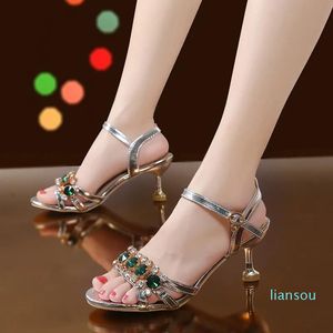 Scarpe eleganti da donna Sandali con tacco a spillo con glitter di cristallo di alta qualità Lady Sexy Heels