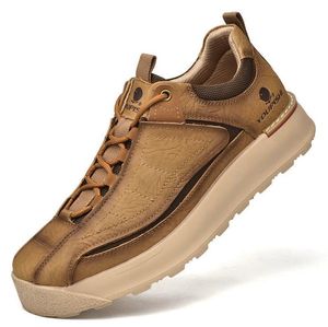 2021 Höst Nya Män Skor Äkta Läder Lace Up Handgjorda Man Casual Drive Walk Luxury Casual Shoes Stor storlek 38-44