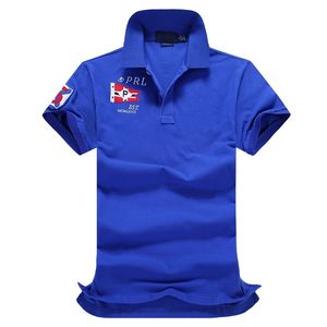 Yabancı Ticaret Polos Gömlek Kısa Kollu T-Shirt Erkek Yaka Nakış Saf Pamuk Gevşek Boy Boy Boy