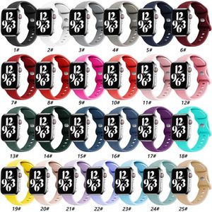 Banda de silicone Apple Watch Strap Series 6 SE 5 4 3 2 Watchband para iWatch 38mm 42mm 40mm 44mm