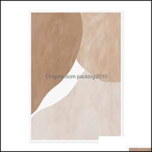 Dipinti Arti, Artigianato Regali Giardino astratto Boemia Colore beige Arte su tela Pittura geometrica Poster Stampe Immagini a parete per soggiorno