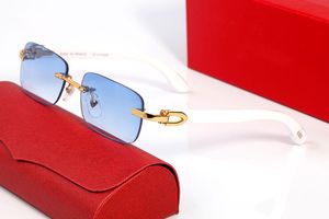 Mode carti designer coola solglasögon 2021 män kvinnor leverantör rund ram brun guld silver vit retro glasögon tillbehör blå med originallåda