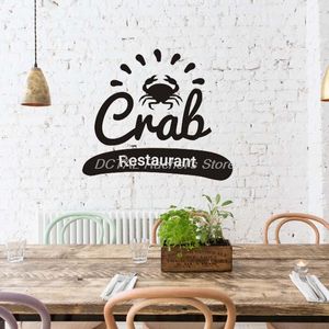 Wall Stickers Seafood Restaurant Decor Crab Decal Kitchen Dining Room Sticker Bar Drink Art