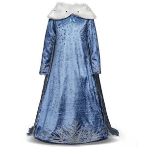 Roupas definem vestido de garotas novas neve e gelo princesa aisha princesa anna manga longa vestido de inverno congelado