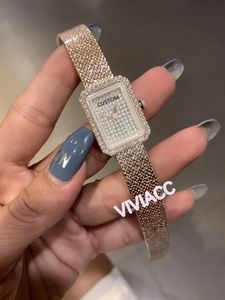 Classic Women Geometric Rectangular Magnet Buckle Watch Lady Full Diamond Quartz Clock Irregular Graphics Mesh Belt Watches 20mm