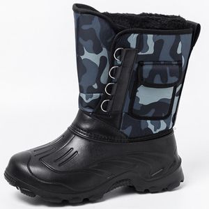Boots Camouflage Snow Ankle Men Waterproof Fishing Hiking Ski Man Fashion Round Toe Warm Winter Shoes D20