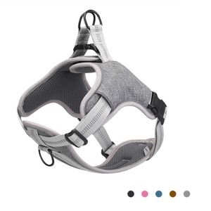 Chicote de cães Não puxar arreios preenchidos de nylon reflexivo para todas as estações Nylon Pet Dog Harness Colete rápido 210712