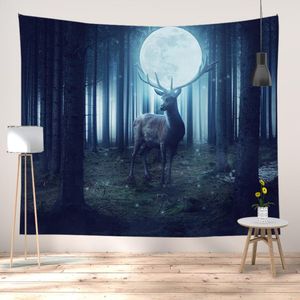 Heminredning Moon och Sun Abstrakt Trippy Tapestry Vägg Hängande Tapestries 95x73cm