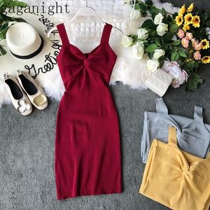 Gaganight Stratch Женщины Bodycon Party Center MIDI Платье Мода Глубокий V Nneck Сплошные Элегантные Повязки Дамы Платья Vestidos Femme 210519