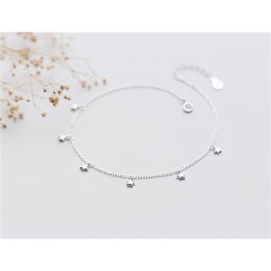 1 pcinny pequeno 100% real. 925 jóias fina de prata esterlina 4mm pequeno seis estrelas anklet pulseira gtls593