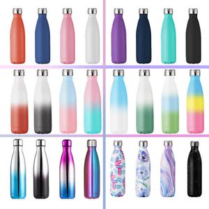 500ml Butelka Wody Ze Stali Nierdzewnej Flask Wczcionkowy Shaker Sport Outdoor Przenośne Coke Container Termos Puchar izolowany dla dzieci 211013