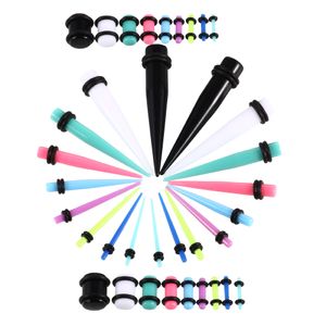 Wholesale tapered gauges for sale - Group buy 36pcs Acrylic Assorted Colors Ear Gauges Taper and Plug Stretching Kits Flesh Tunnel Expansion Body Piercing Jewelry G G
