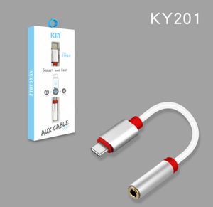 Type C To 3.5mm Earphone Adapter Digital chip AUX Audio Cable Headphone Converter for Huawei Samsung Phones