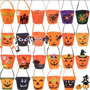 Borsa di stoffa di Halloween Secchio di zucca fantasma non tessuto Forniture per feste di festa Sacchetti regalo di caramelle in feltro Borsa di Ghost-Festival T9I001464