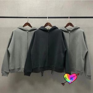 Oversize Hoodie 2021 Мужчины Женщины Высококачественные флисовые толстовки на молнии Твердые пуловеры с карманами