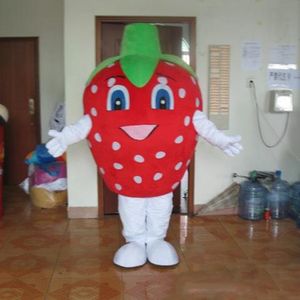 Costume della mascotte della fragola adorabile di Halloween L'alta qualità personalizza il personaggio del tema del fumetto Anime per adulti Vestito da festa di Natale di carnevale di taglia adulta